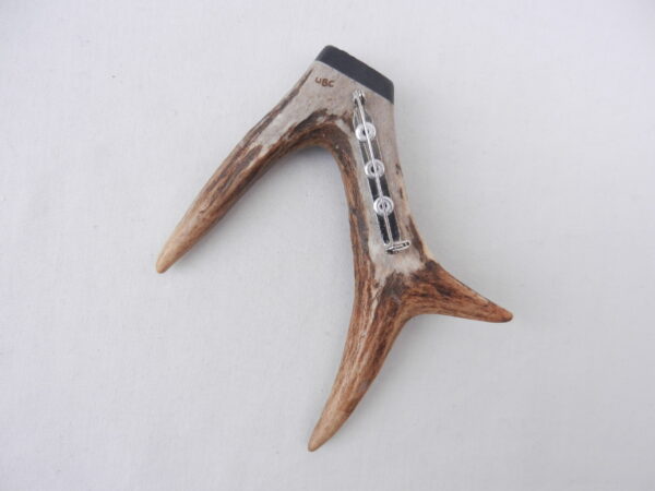 DSCN3903 Scottish Roe Buck Antler Kilt Pin with Bog Oak
