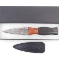 DSCN4095 Bog Oak and Desert Ironwood Burr Damascus Steel Sgian Dubh- sharpened, scottish knife, wedding gift