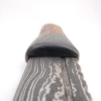 DSCN4093 Natural Blackthorn Damascus Sgian Dubh with Bog Oak and Brazilian Purpleheart centre, Scottish knife, kilt knife