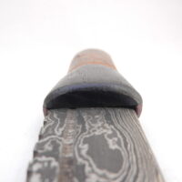 DSCN4094 Natural Blackthorn Damascus Sgian Dubh with Bog Oak and Brazilian Purpleheart centre, Scottish knife, kilt knife