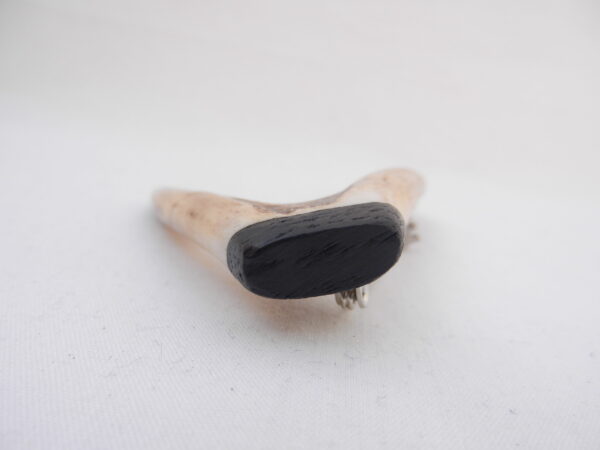 Scottish Roe Buck Antler Kilt Pin with Bog Oak