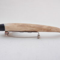 Scottish Roe Buck Antler Kilt Pin with Bog Oak