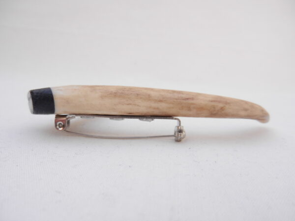 Scottish Roe Buck Antler Kilt Pin with Bog Oak