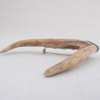 Scottish Roe Buck Antler Kilt Pin with Bog Oak