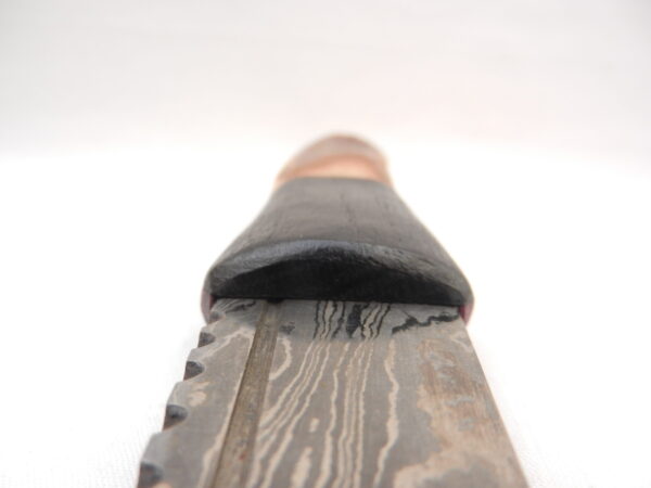DSCN4193 Natural Blackthorn Damascus Sgian Brew with local Bog Oak and Brazilian Purpleheart centre