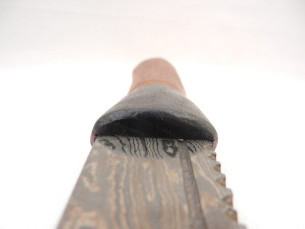 DSCN4194 Natural Blackthorn Damascus Sgian Brew with local Bog Oak and Brazilian Purpleheart centre