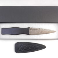 DSCN4195 Sgian Dubh Damascus Steel in African Blackwood and Yew, Scottish gift, wedding gift, groom gift, mens gift