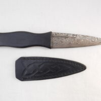 DSCN4196 Sgian Dubh Damascus Steel in African Blackwood and Yew, Scottish gift, wedding gift, groom gift, mens gift